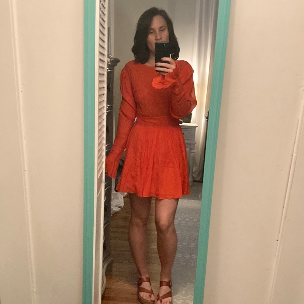 Free people ORANGE 🍊 DRESS!!! - Picture 1 of 5